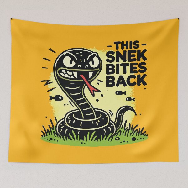 Item preview, This Snek Bites Back ///// Funny Snek Meme designed and sold by Scaryzz.
