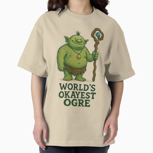 Item preview, World’s Okayest Ogre – Funny Cute Fantasy Monster Design designed and sold by Victor Shadehorn.