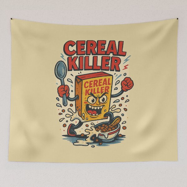 Item preview, Cereal Killer – Funny Killer Cereal Box designed and sold by TeeLabDesign.