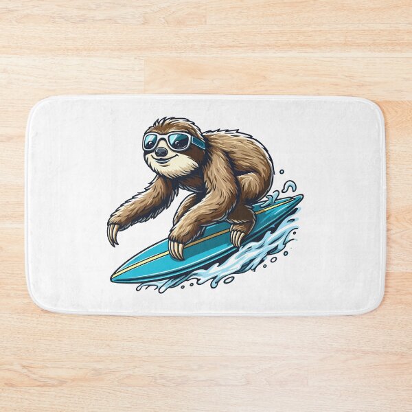 Item preview, Surfing Sloth – Chill Cartoon Beach Vibes designed and sold by Coffee Lifestyle.