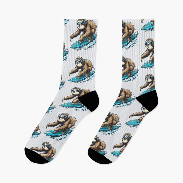 Item preview, Surfing Sloth – Chill Cartoon Beach Vibes designed and sold by Coffee Lifestyle.
