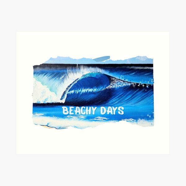 Aperçu de l'œuvre Jours de Plage – Surf Bird & Ocean Wave Vibes créée et vendue par GabiVitryArt.