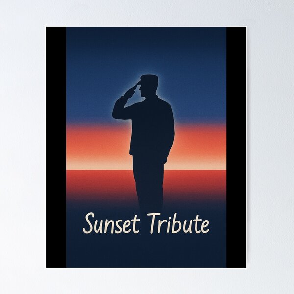 Item preview, Sunset Tribute – Soldier Silhouette at Dusk Memorial Design designed and sold by SilaShop222.