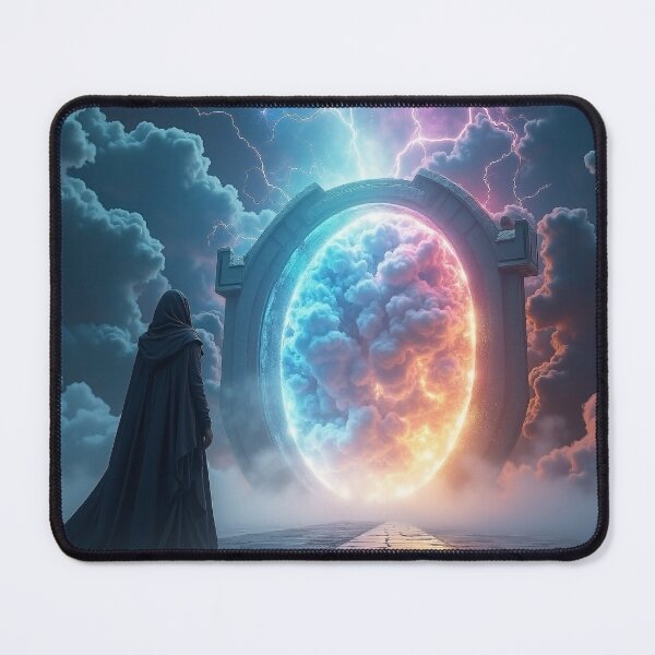 Item preview, Cloaked figure standing in front of an ancient portal designed and sold by mystiquelicorne.