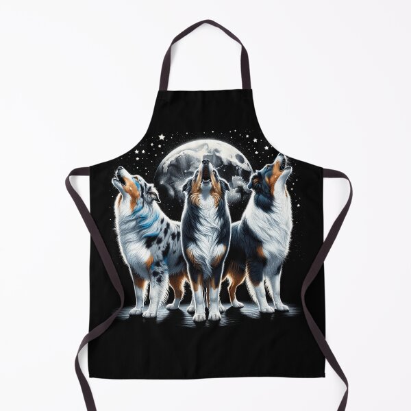 Item preview, Three Australian Shepherds Howling at Moon Like Three Wolves Funny designed and sold by Kimberley King Art  King Art.