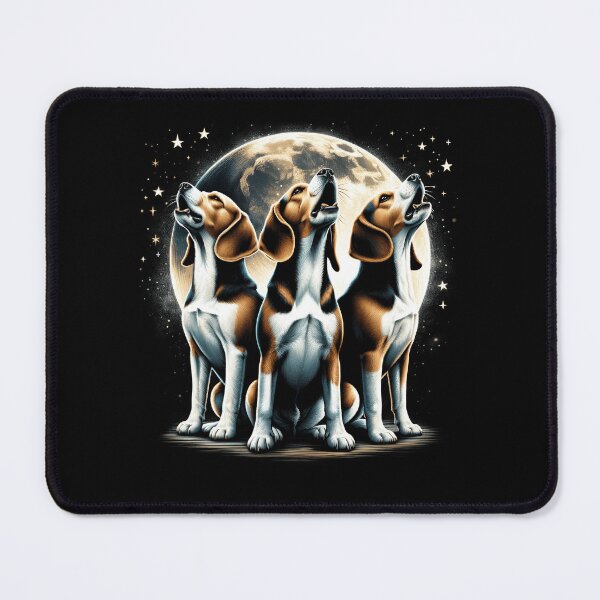 Item preview, Three Beagles Howling at Moon Like Three Wolves Funny Beagle Lover designed and sold by Kimberley King Art  King Art.