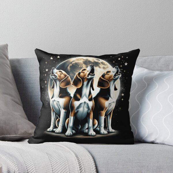 Item preview, Three Beagles Howling at Moon Like Three Wolves Funny Beagle Lover designed and sold by Kimberley King Art  King Art.