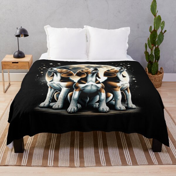 Item preview, Three Beagles Howling at Moon Like Three Wolves Funny Beagle Lover designed and sold by Kimberley King Art  King Art.