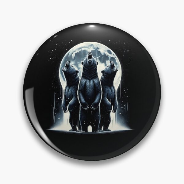 Item preview, Three Bears Howling at Moon Like Three Wolves Funny designed and sold by Kimberley King Art  King Art.