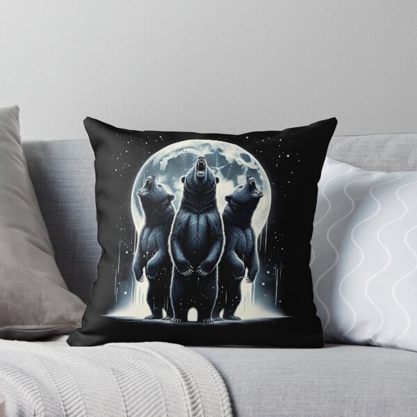 Item preview, Three Bears Howling at Moon Like Three Wolves Funny designed and sold by Kimberley King Art  King Art.