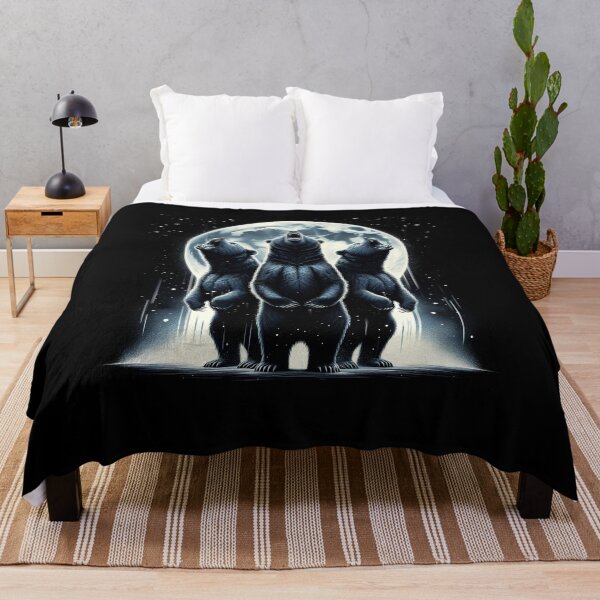 Item preview, Three Bears Howling at Moon Like Three Wolves Funny designed and sold by Kimberley King Art  King Art.