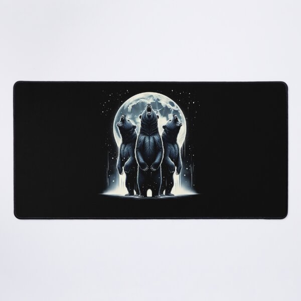 Item preview, Three Bears Howling at Moon Like Three Wolves Funny designed and sold by Kimberley King Art  King Art.