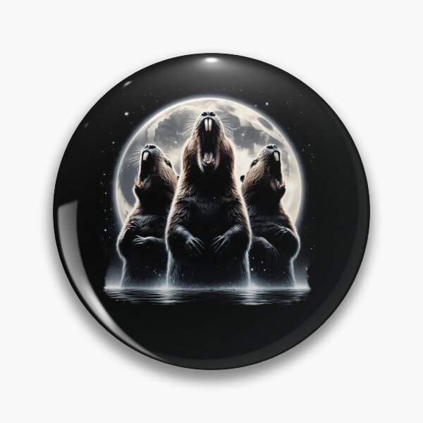 Item preview, Three Beavers Howling at Moon Like Three Wolves Funny designed and sold by Kimberley King Art  King Art.