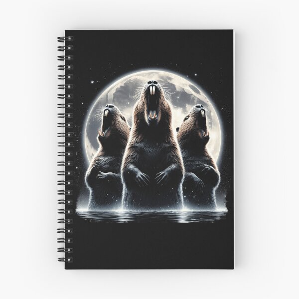 Item preview, Three Beavers Howling at Moon Like Three Wolves Funny designed and sold by Kimberley King Art  King Art.