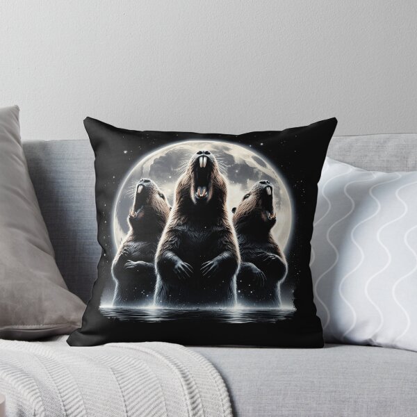Item preview, Three Beavers Howling at Moon Like Three Wolves Funny designed and sold by Kimberley King Art  King Art.