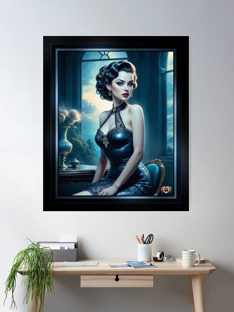 A Classic Portrait Of The Captivating Beauty, Beatrix Leocadia AI Concept Art by Xzendor7 2 A Classic Portrait Of The Captivating Beauty, Beatrix Leocadia Stunning AI Concept Art by Xzendor7 Room Decor Poster Art Print