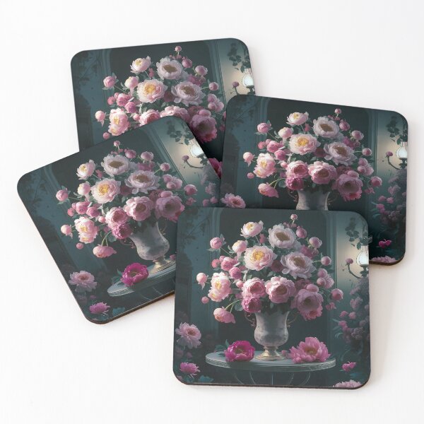 Item preview,  Romantic Peonies at Dusk – Vintage Floral Still Life with Antique Vase designed and sold by ViviNyks.