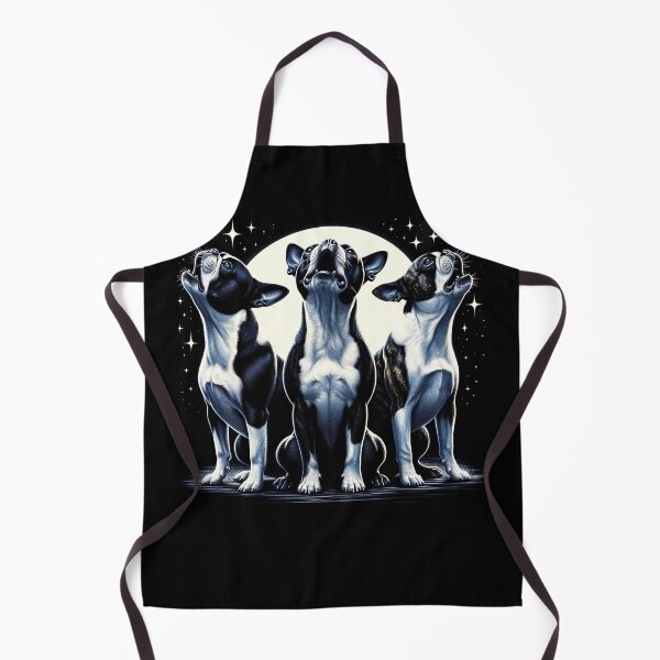 Item preview, Three Boston Terriers Howling at Moon Like Three Wolves Funny designed and sold by Kimberley King Art King Art.