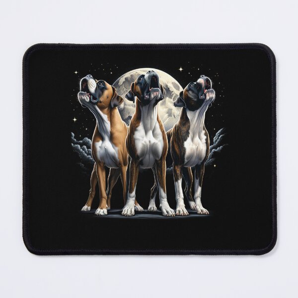 Item preview, Three Boxers Dog Howling at Moon Like Three Wolves Funny Lover designed and sold by Kimberley King Art  King Art.