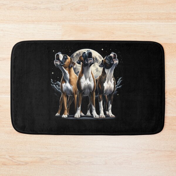 Item preview, Three Boxers Dog Howling at Moon Like Three Wolves Funny Lover designed and sold by Kimberley King Art  King Art.