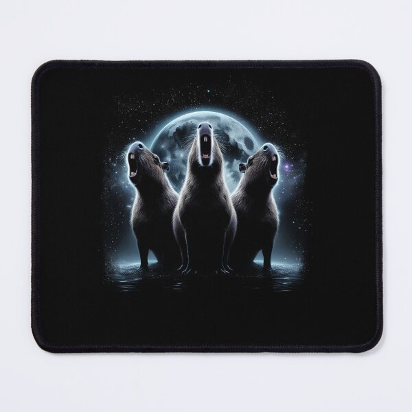 Item preview, Three Capybaras Howling at Moon Like Three Wolves Funny designed and sold by Kimberley King Art King Art.