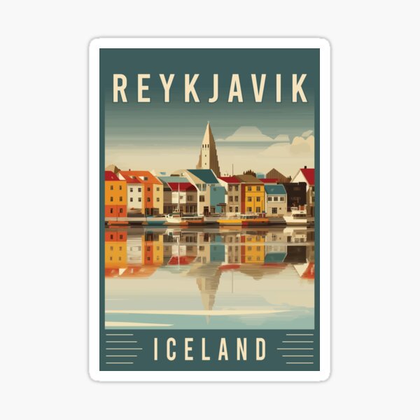 Item preview, Discover Nordic Cityscape of Reykjavik in Iceland - Travel Art designed and sold by turtlestart.