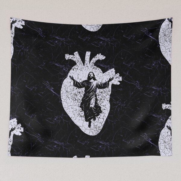 Item preview, Jesus Ascending in Heart – Christian Silhouette White Design for darker background designed and sold by ZechJohnRB.