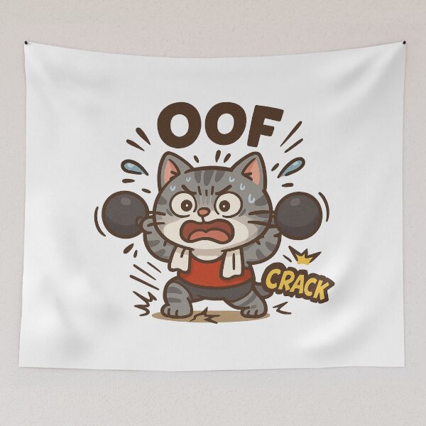 Item preview, OOF! Funny Cat Gym Fail designed and sold by 奇0904.
