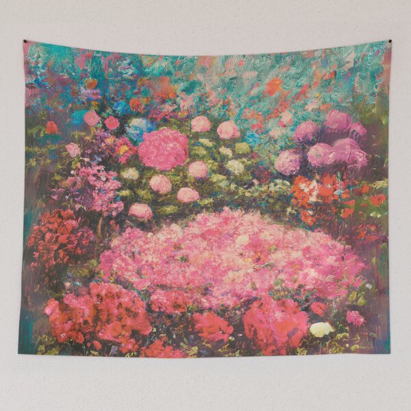 Item preview, the bright garden view with various blossom flowers designed and sold by MerryCrown.