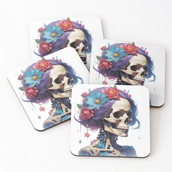 Item preview, Floral Crowned Skull designed and sold by Zentora Arts.