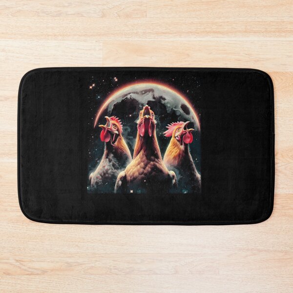 Item preview, Three Chickens Howling at Moon Like Three Wolves Funny designed and sold by Kimberley King Art  King Art.