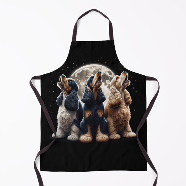Item preview, Three Cocker Spaniels Howling at Moon Like Three Wolves Funny designed and sold by Kimberley King Art King Art.