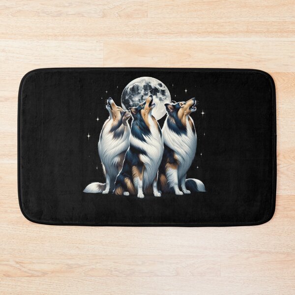 Item preview, Three Collies Howling at Moon Like Three Wolves Funny Lover designed and sold by Kimberley King Art  King Art.