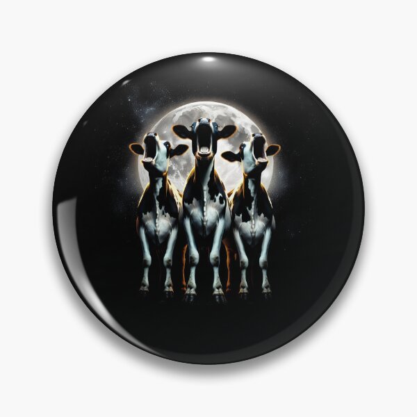 Item preview, Three Cows Howling at Moon Like Three Wolves Funny designed and sold by Kimberley King Art  King Art.