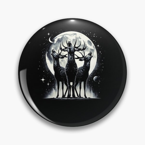 Item preview, Three Deers Howling at Moon Like Three Wolves Funny designed and sold by Kimberley King Art  King Art.