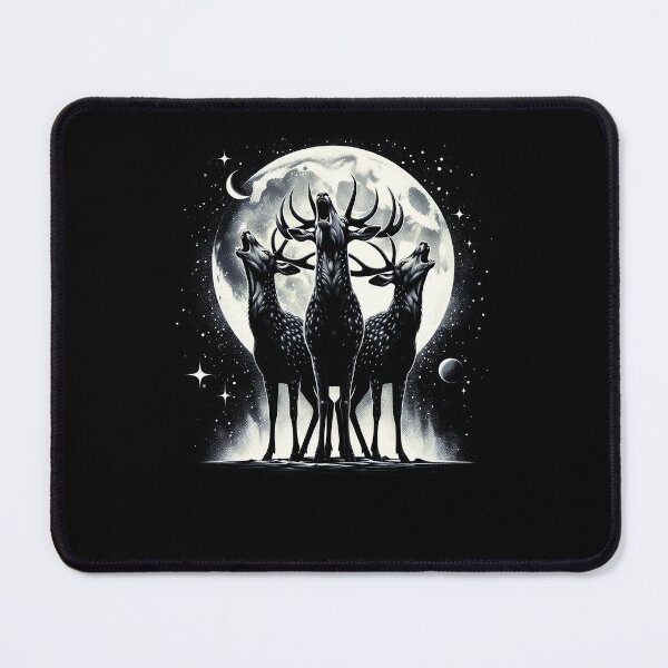 Item preview, Three Deers Howling at Moon Like Three Wolves Funny designed and sold by Kimberley King Art  King Art.