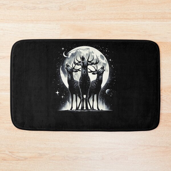 Item preview, Three Deers Howling at Moon Like Three Wolves Funny designed and sold by Kimberley King Art  King Art.