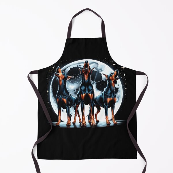 Item preview, Three Doberman Pinschers Howling at Moon Like Three Wolves Funny designed and sold by Kimberley King Art King Art.