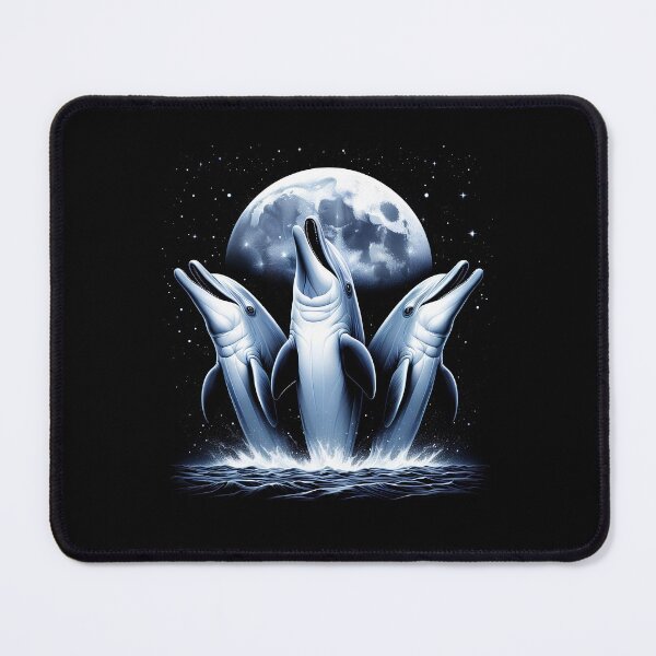 Item preview, Three Dolphins Howling at Moon Like Three Wolves Funny designed and sold by Kimberley King Art King Art.
