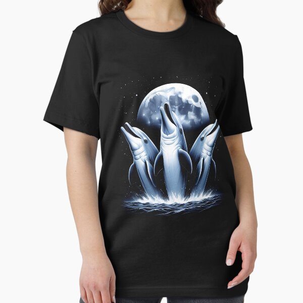 Item preview, Three Dolphins Howling at Moon Like Three Wolves Funny designed and sold by Kimberley King Art  King Art.