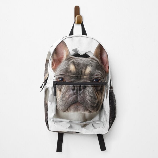 Item preview, Cute French bulldog sticking its head out of the hole in white paper designed and sold by Eakpixx.