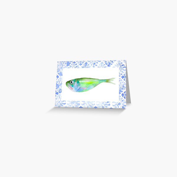 Item preview, Watercolor Fish with Pattern background designed and sold by AMOpainting.