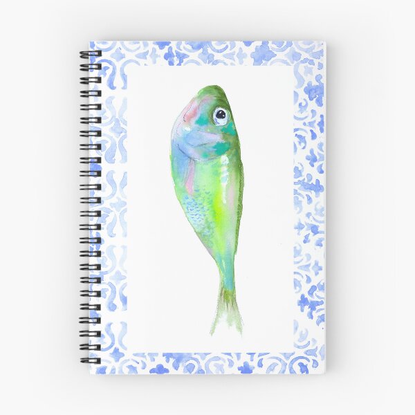 Item preview, Watercolor Fish with Pattern background designed and sold by AMOpainting.