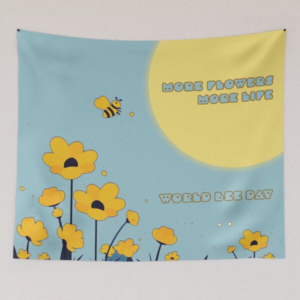 Item preview, More Flowers, More Life – World Bee Day Design designed and sold by Bearabilia.