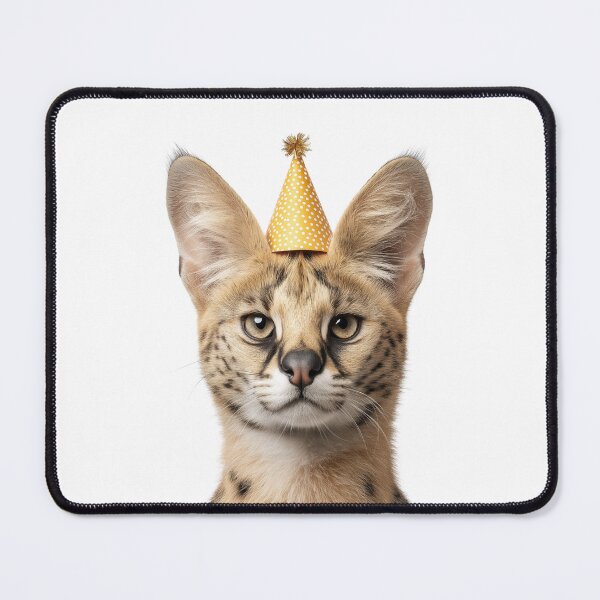 Item preview, Cute Serval with Party Hat Birthday Celebration designed and sold by LazyOwlStore.