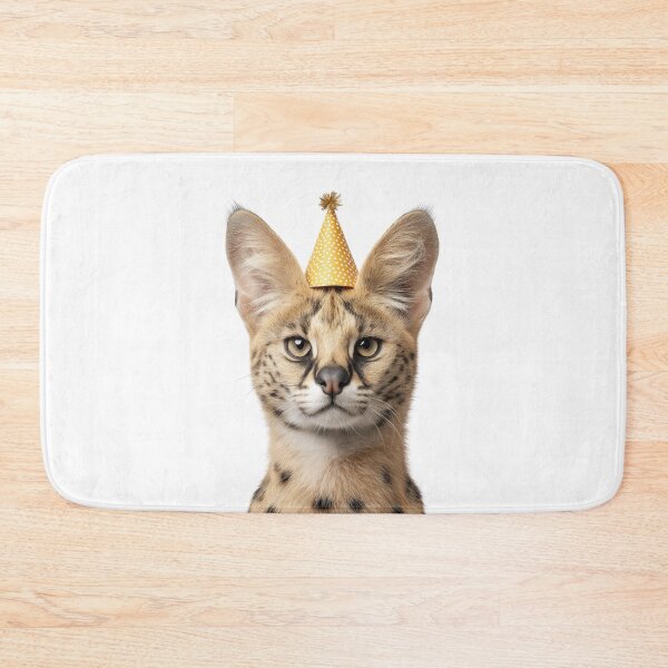 Item preview, Cute Serval with Party Hat Birthday Celebration designed and sold by LazyOwlStore.