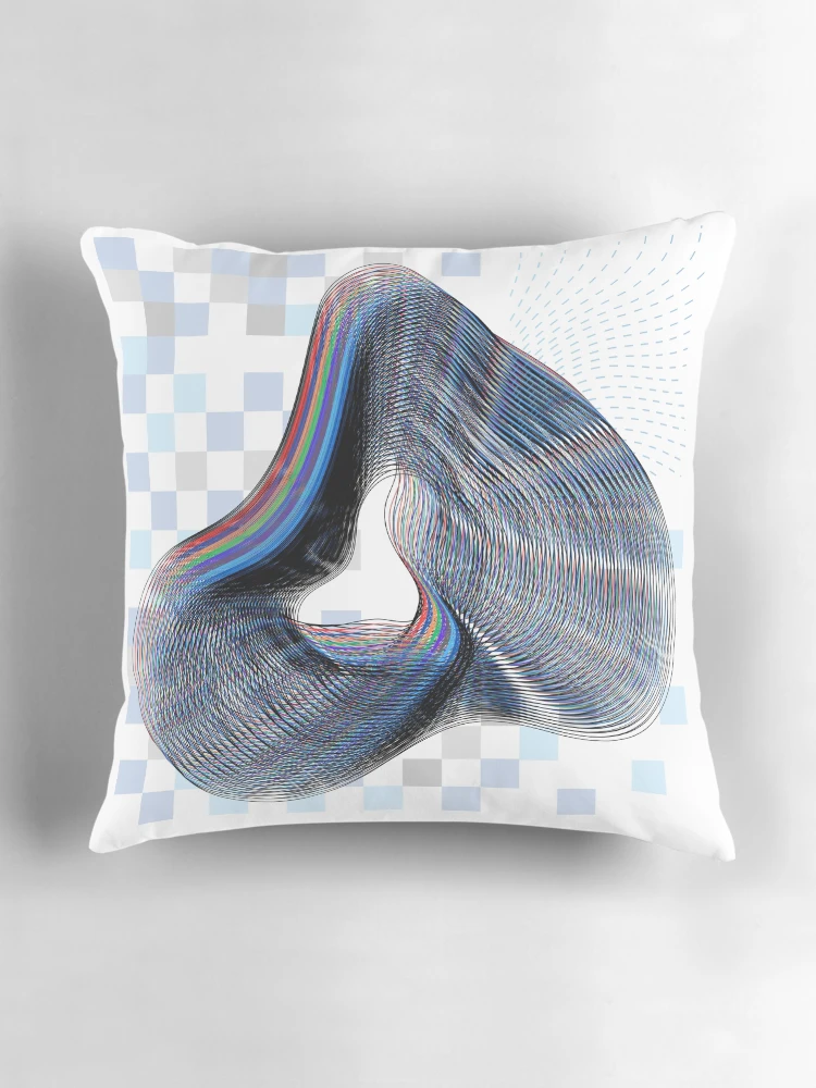 Thumbnail 3 of 4, Pillow, Contemporary Data Stream Visualization in Abstract Form designed and sold by AbstractArray.