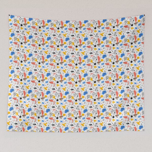 Item preview, Minimalist Doodles Vibrant Colors Abstract Art designed and sold by MidArtForge.