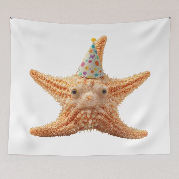 Item preview, Cute Starfish with Party Hat Birthday Celebration designed and sold by LazyOwlStore.