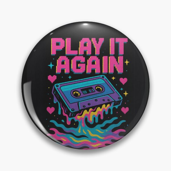 Item preview, Play It Again – Retro Cassette Melt Tee designed and sold by Laugh & Rewind .